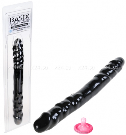 Двусторонний гибкий фаллос Basix Rubber Works