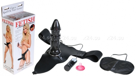 Страпон с возможной сменой вибратора Black Magic Vibrating Strap-On