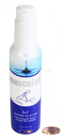 Массажный гель и смазка без запаха Masculan 2 в 1