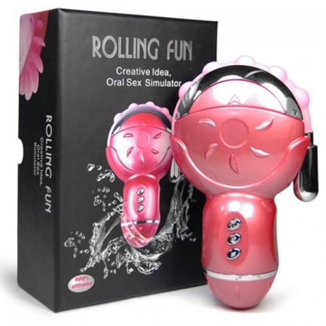 Имитатор оральных ласк с анальным стимулятором Rolling Fun (6 режимов)