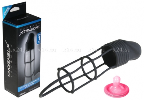 Стимулирующая насадка с силиконовой головкой Silicone Performance Extension