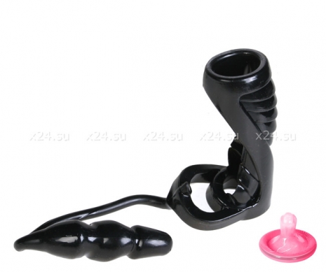 Стимулирующая насадка на пенис с анальным стимулятором Extreme Enhancer with Anal Plug