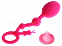 Силиконовая анальная цепочка с кольцом Pretty Love Balls