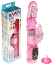 Ротационный вибратор Happy Rabbit (3 скорости вибрации, 3 скорости вращения)