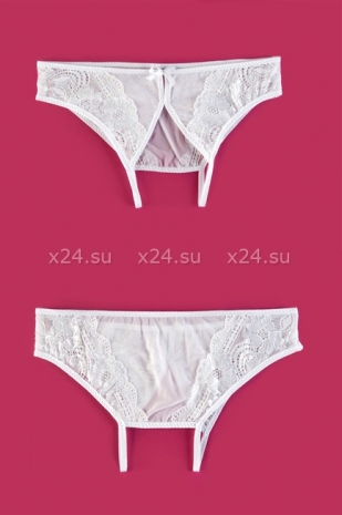 Белые контактные кружевные трусики XL