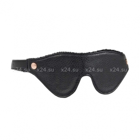 Кожаная маска на глаза Eye Mask с плюшевой подкладкой и на липучке