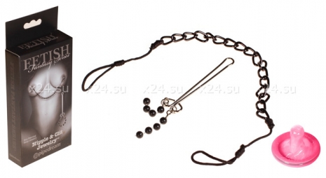 Цепочка для сосков и зажим на клитор Nipple & Clit Jewelry