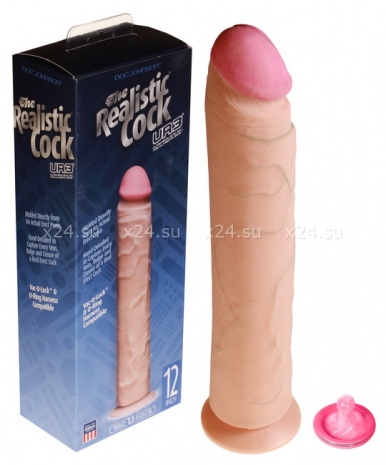 Длинный фаллос The Realistic Cock 12'' (насадка к страпон-трусикам) вторая кожа