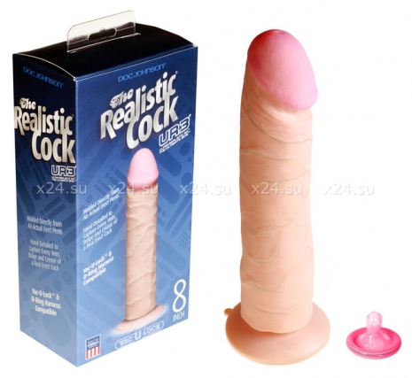 Фаллос The Realistic Cock 8'' (насадка к страпон-трусикам) вторая кожа