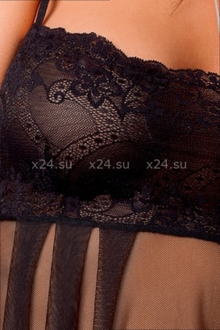 Прозрачная сорочка с кружевом Nicolette Chemise LXL