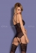 Черное ками с кружевным верхом на шнуровке Intensa Corset LXL3