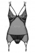 Черное ками с кружевным верхом на шнуровке Intensa Corset LXL4