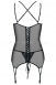 Черное ками с кружевным верхом на шнуровке Intensa Corset LXL5