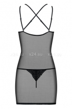 Черная сорочка с кружевным верхом Intensa Chemise SM