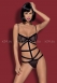 Черное боди на косточках с золотистыми цепочками Bondy Teddy LXL0