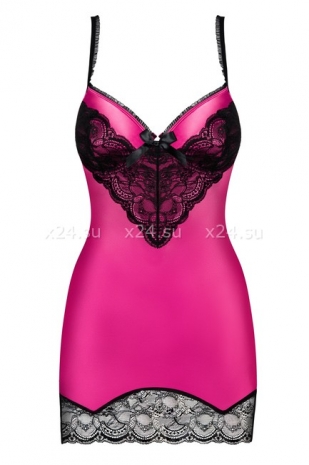 Малиновая сорочка с кружевом на косточках Roseberry Chemise SM