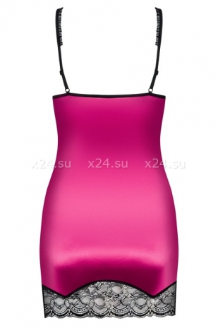 Малиновая сорочка с кружевом на косточках Roseberry Chemise SM