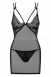 Черная сорочка с кружевным верхом Intensa Chemise LXL5