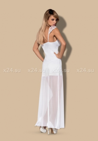 Белоснежная комбинация с прозрачной длинной юбкой Feelia Gown SM