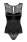 Черный атласный корсет с кружевом и камнями Miamor Corset SM