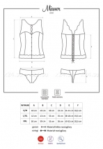 Черный атласный корсет с кружевом и камнями Miamor Corset SM