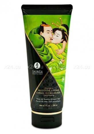 Съедобный массажный крем для тела Massage Cream (груша и зеленый чай)