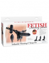 Надувной вибро-страпон Inflatable Vibrating 6'' Strap-On