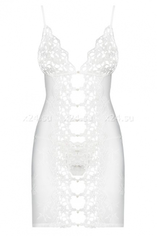 Белая эротичная сорочка со стрингами Bride Chemise SM