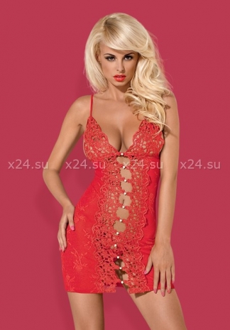 Красная эротичная сорочка со стрингами Bride Chemise SM