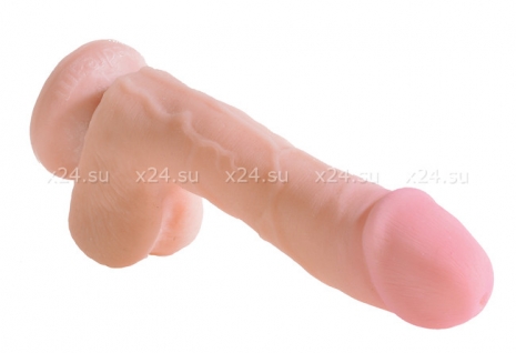 Реалистичный фаллос на присоске 7,5'' Dual Density Cock with Balls (вторая кожа)