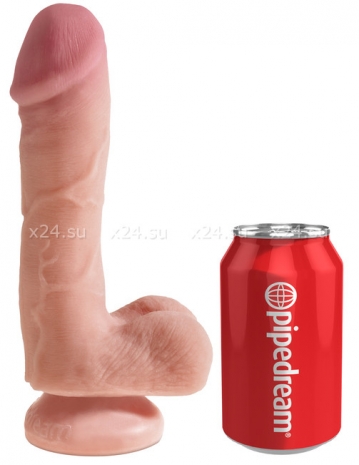 Реалистичный фаллос на присоске 7,5'' Dual Density Cock with Balls (вторая кожа)