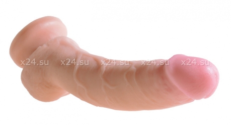 Большой реалистик для G-стимуляции 9'' Dual Density Cock with Balls (вторая кожа)