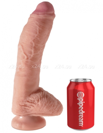 Огромный реалистичный фаллос на присоске 10'' Dual Density Cock with Balls