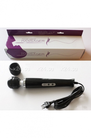 Черный вибромассажер на проводе Magic Wand Massager (10 режимов)