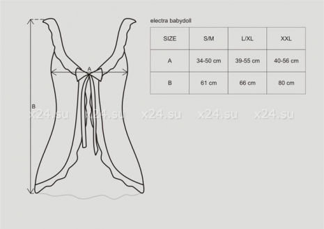 Белый пеньюар со стрингами Electra babydoll SM