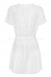 Белоснежный пеньюар с кружевным верхом с пояском Swanita Robe SM5