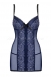 Синяя сорочка с кружевом на косточках Auroria Chemise SM6