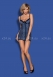 Синяя сорочка с кружевом на косточках Auroria Chemise LXL2