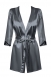 Серый атласный халатик с кружевом на рукавах Satinia Robe LXL4