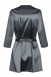 Серый атласный халатик с кружевом на рукавах Satinia Robe LXL5