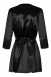 Черный атласный халатик с кружевом на рукавах Satina Robe SM2