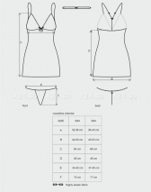 Комплект из 3-х предметов (сорочка, чокер, стринги) Cocardina Chemise LXL