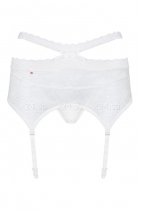 Белый кружевной пояс со стрингами Swanita Garter Belt SM