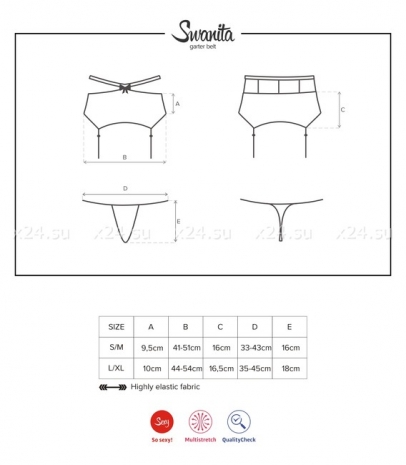 Белый кружевной пояс со стрингами Swanita Garter Belt SM
