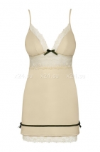 Сорочка цвета шампань с кружевом Carmelove Chemise SM