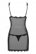 Черная сорочка с бархатным узором Emperita Chemise SM3