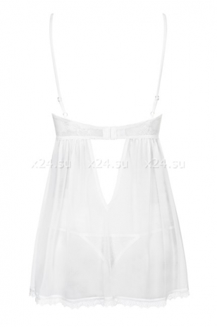 Белая прозрачная сорочка на косточках Favoritta Babydoll LXL