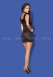 Черное платье с открытыми плечами и вырезом на груди с украшением Diamond Chemise SM3