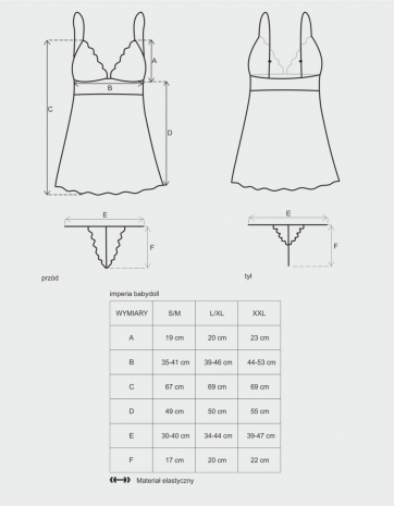Черная сорочка с гипюровым верхом Idillia Babydoll SM