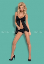 Черная комбинация на косточках Blackardi Babydoll SM